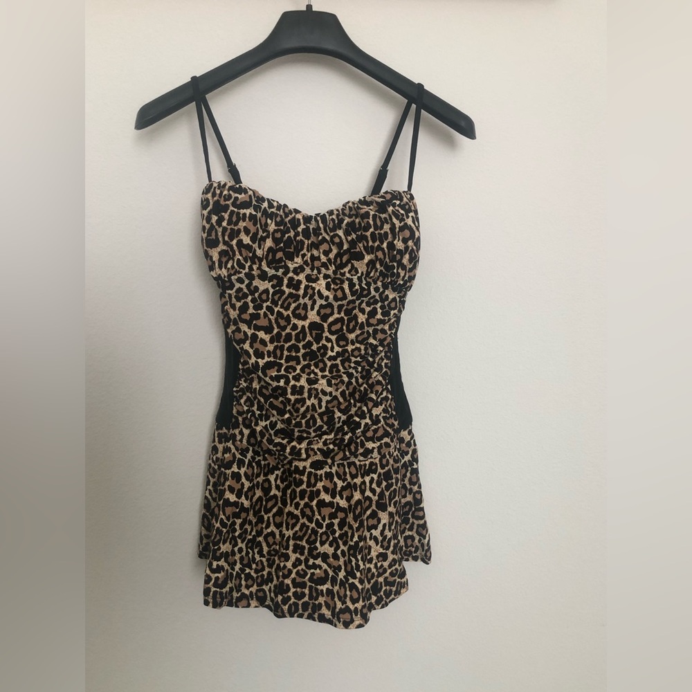 Leopard Print Swim Dress